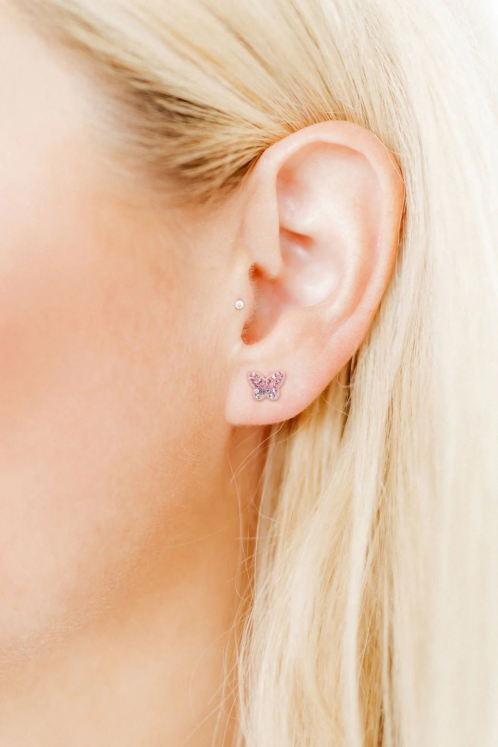 Screwback Stud | Bindi | Pink Butterfly