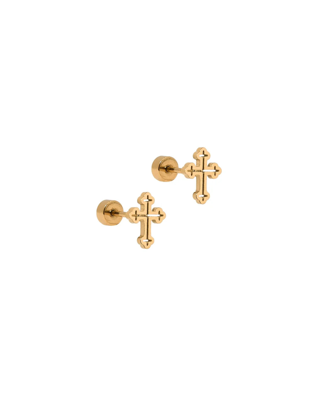 Screwback Stud | Latin Gold Cross