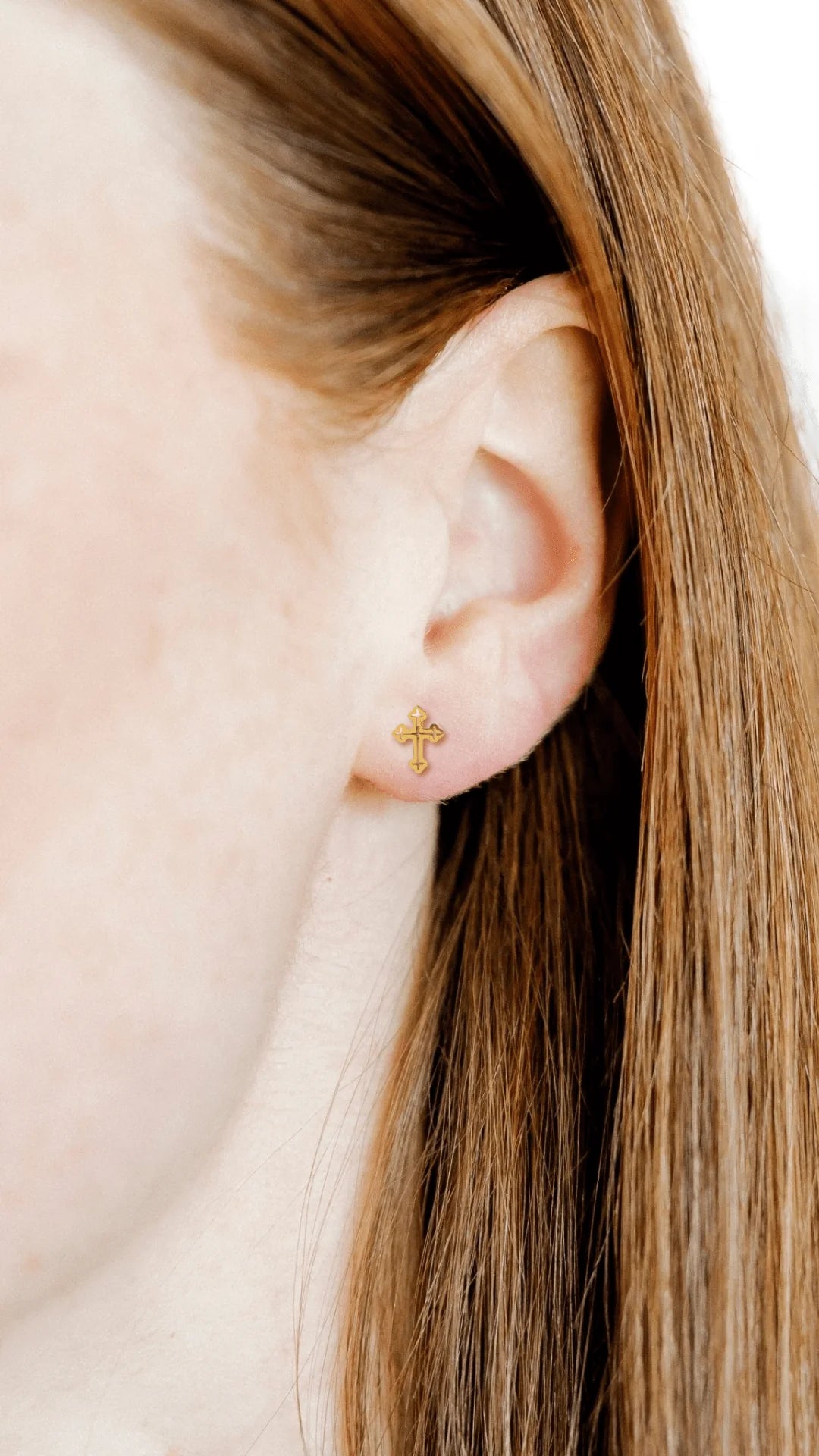 Screwback Stud | Latin Gold Cross