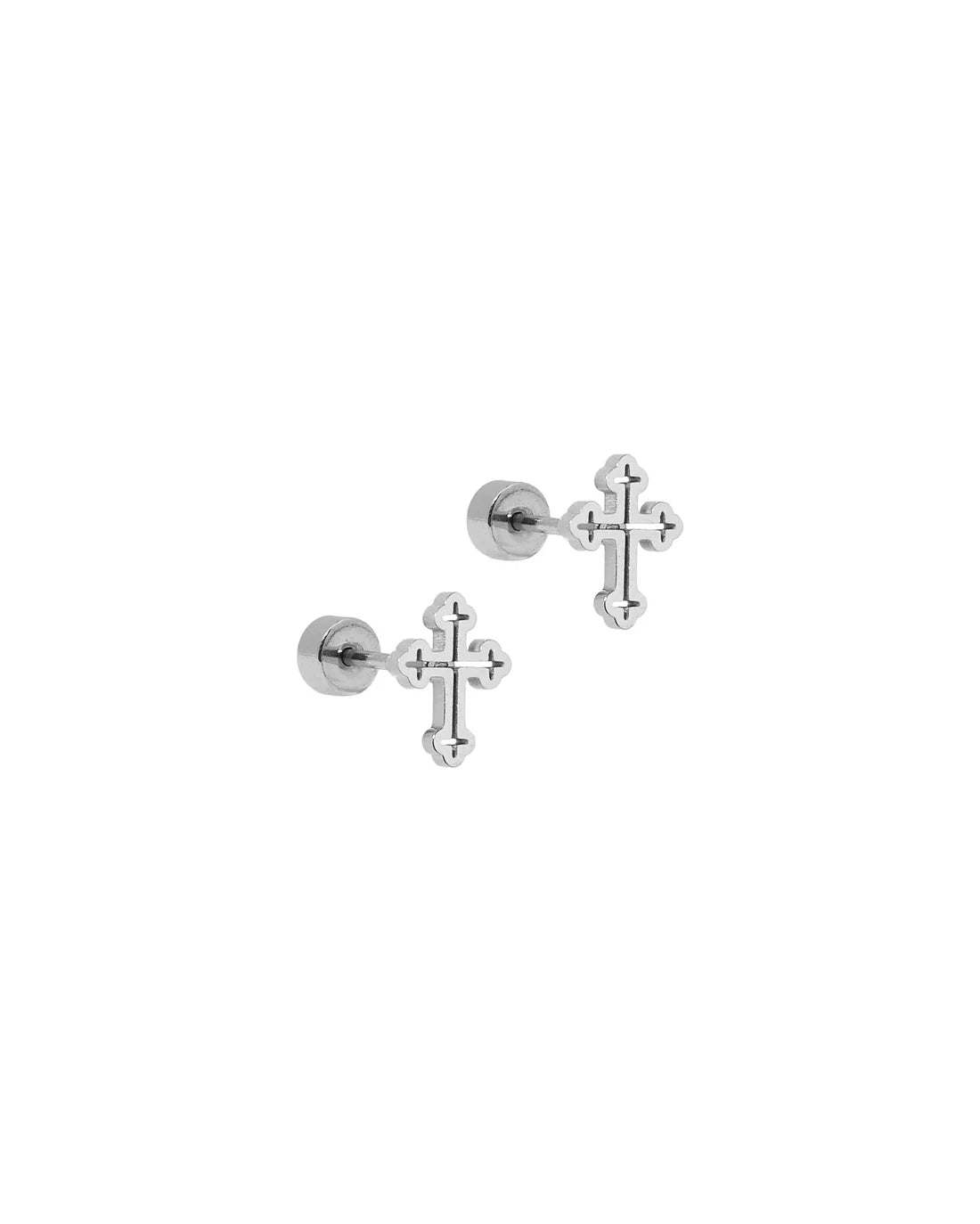 Screwback Stud | Latin Silver Cross