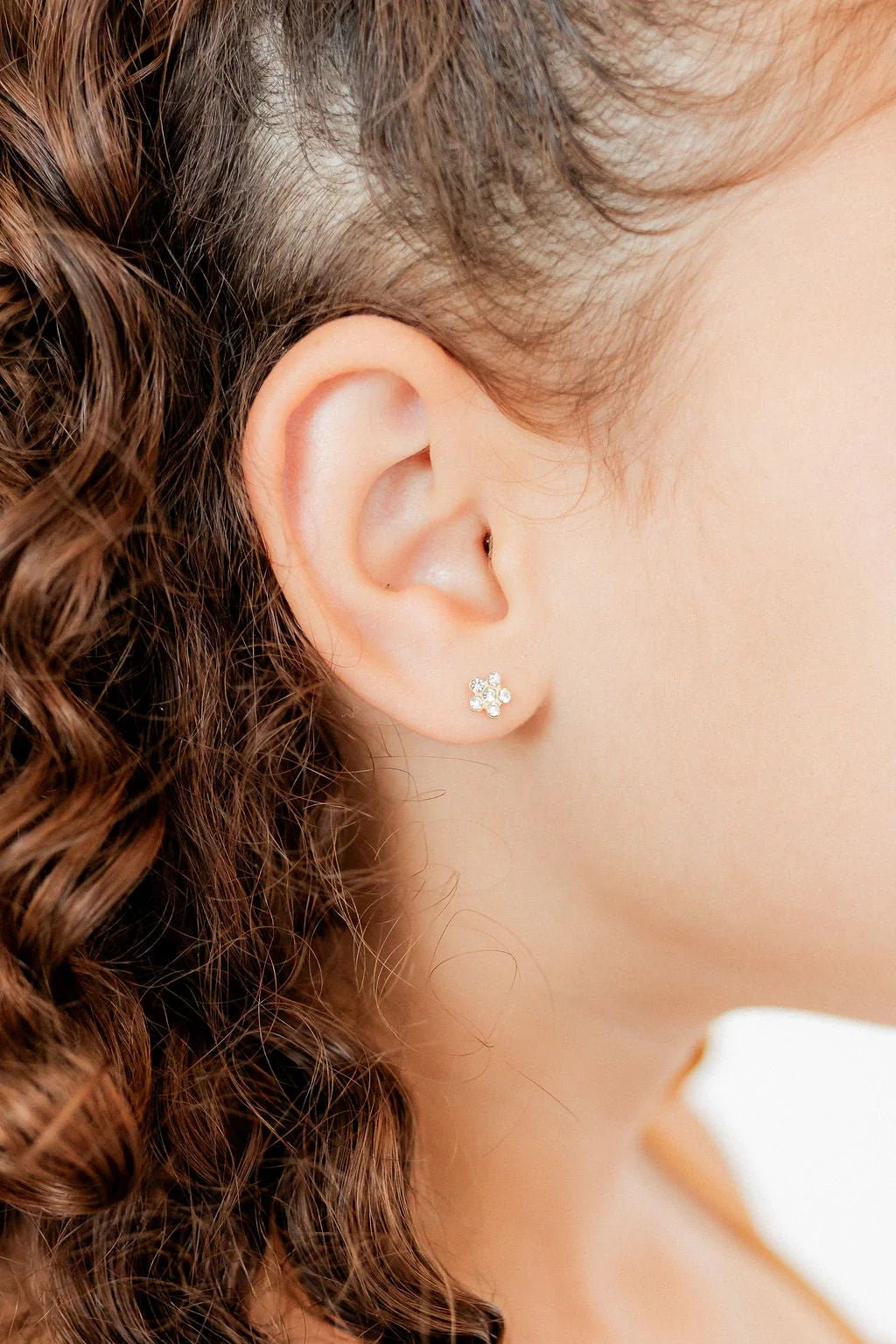 Screwback Stud | Lyla | Clear Crystal Flower