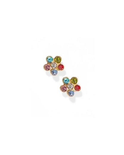 Screwback Stud | Lyla | Multicolor Crystal Flower
