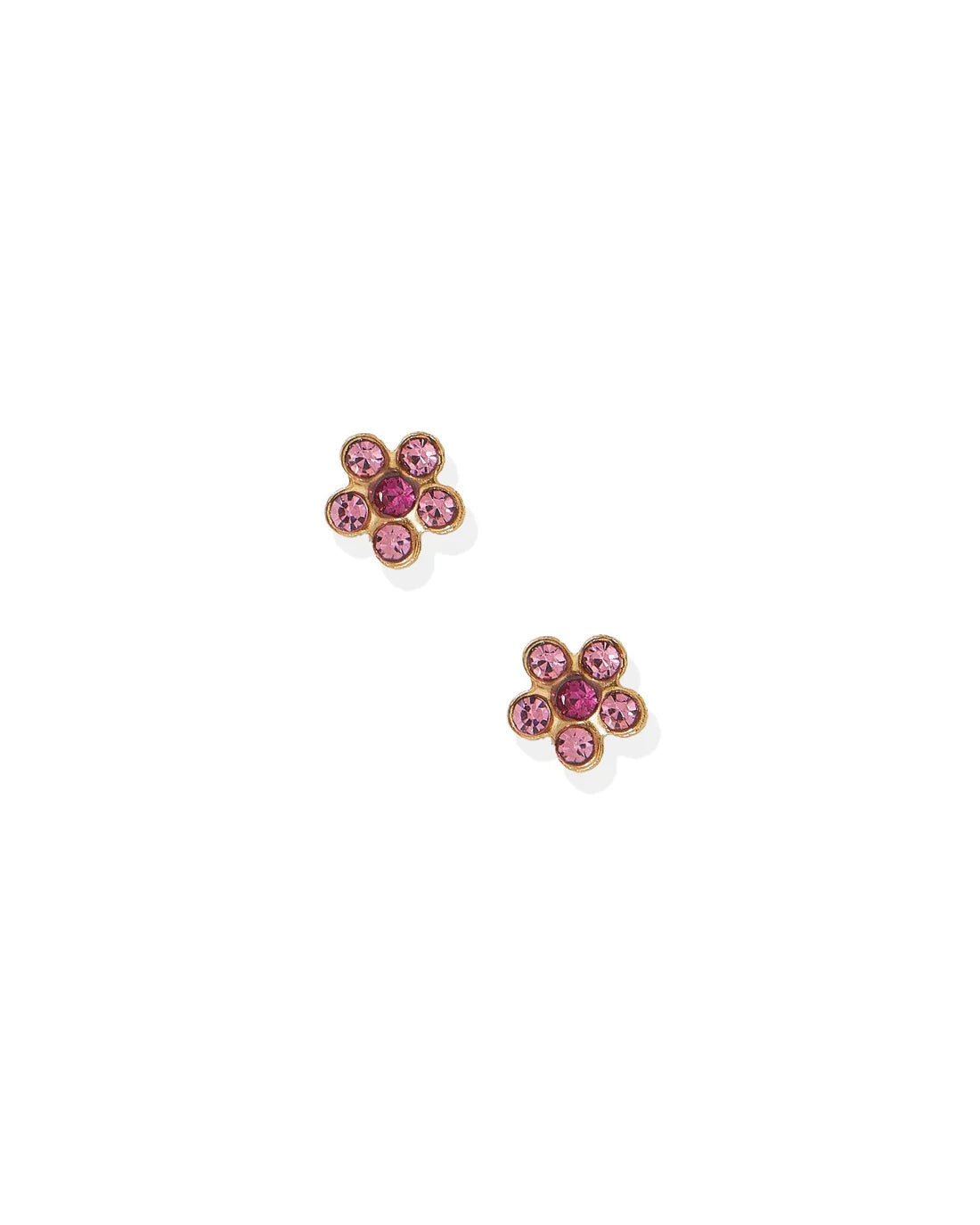 Screwback Stud | Lyla | Pink Crystal Flower