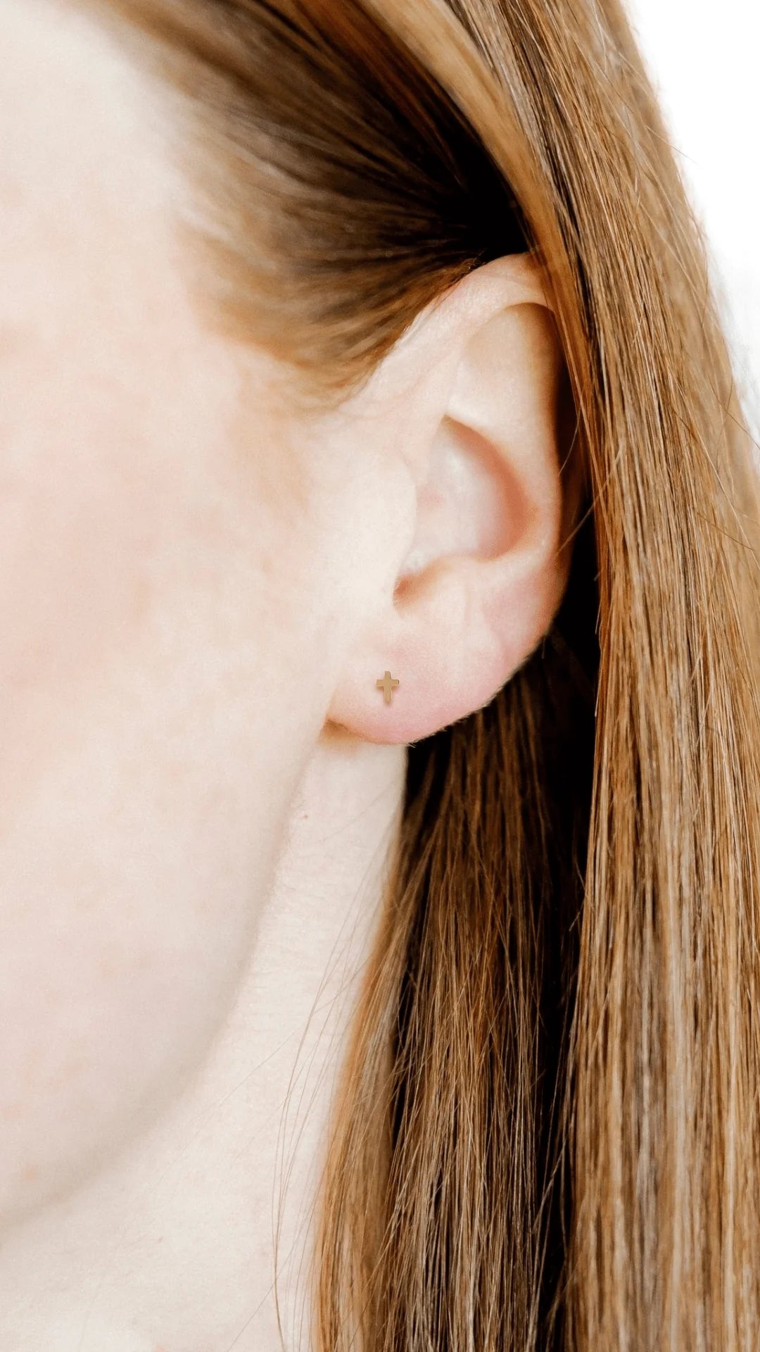 Screwback Stud | Micro Gold Cross