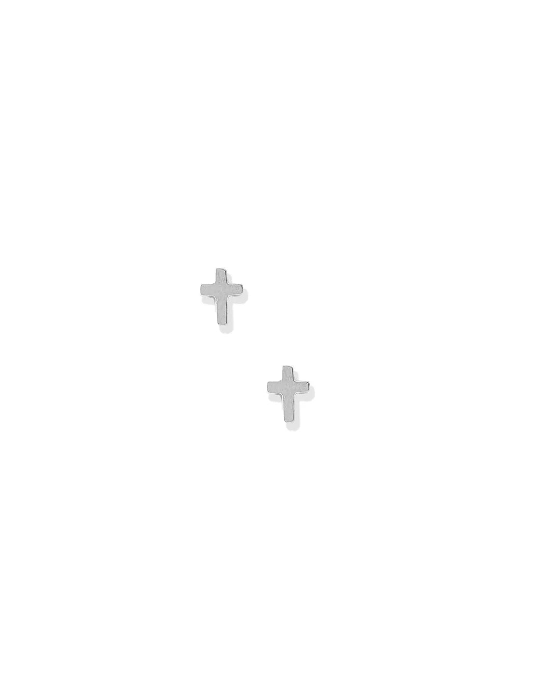 Screwback Stud | Micro Silver Cross