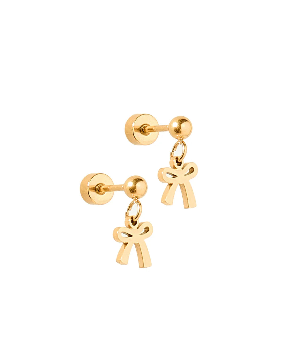 Screwback Stud | Millie | Gold Dangle Bow