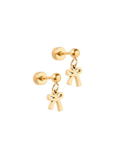 Screwback Stud | Millie | Gold Dangle Bow