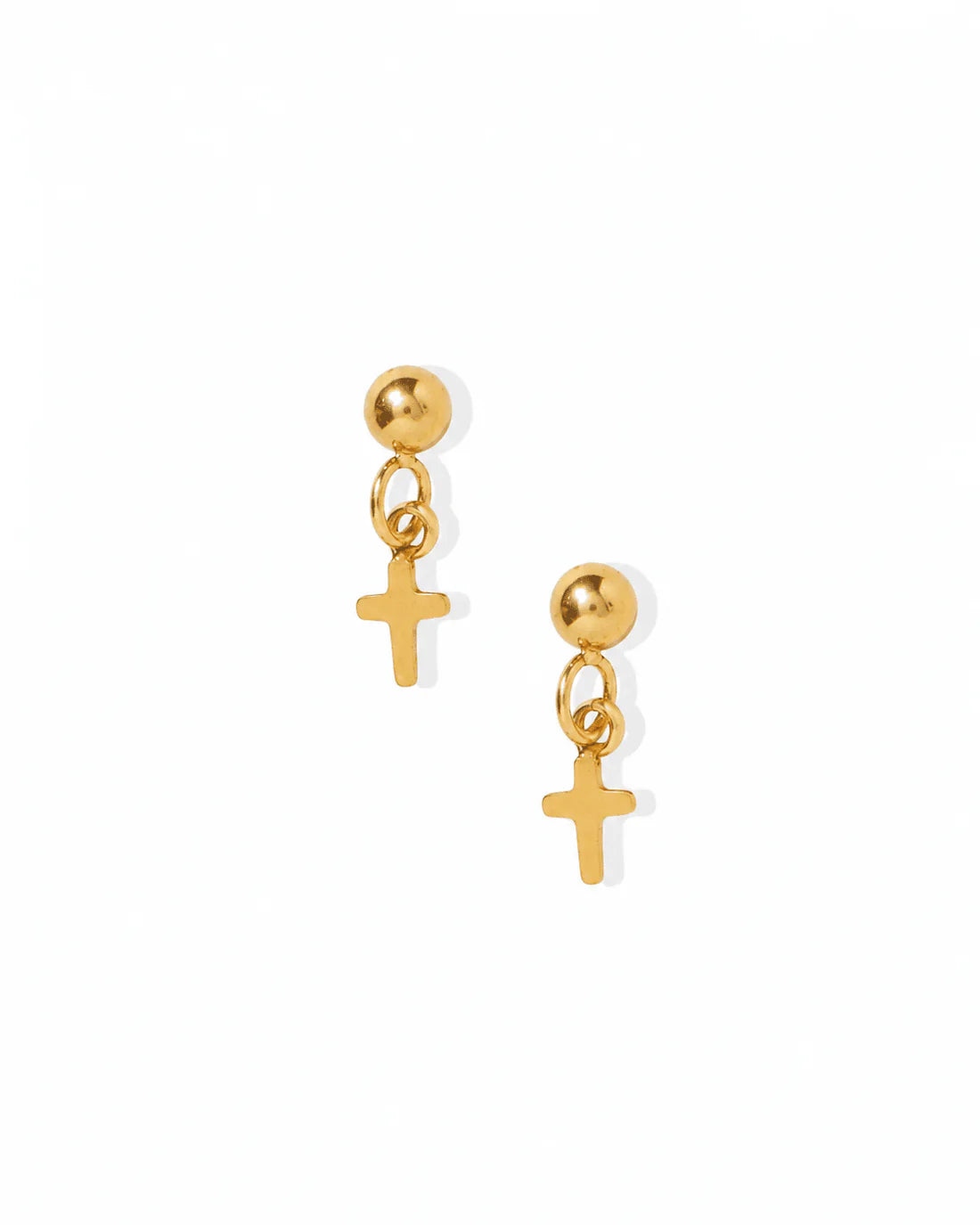 Screwback Stud | Millie | Gold Dangle Cross