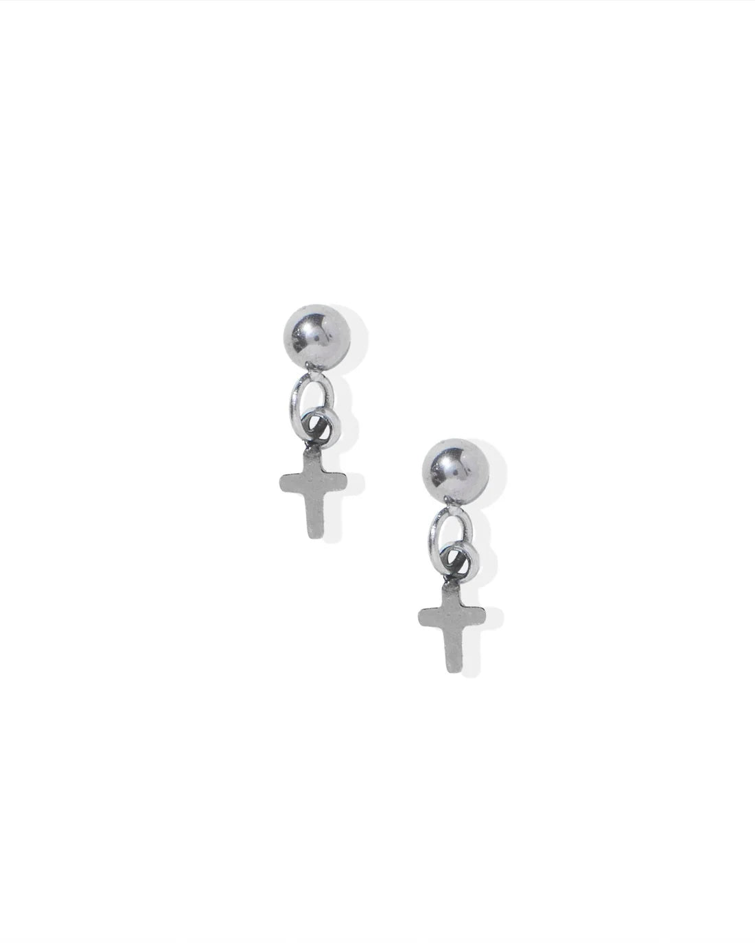 Screwback Stud | Millie | Silver Dangle Cross