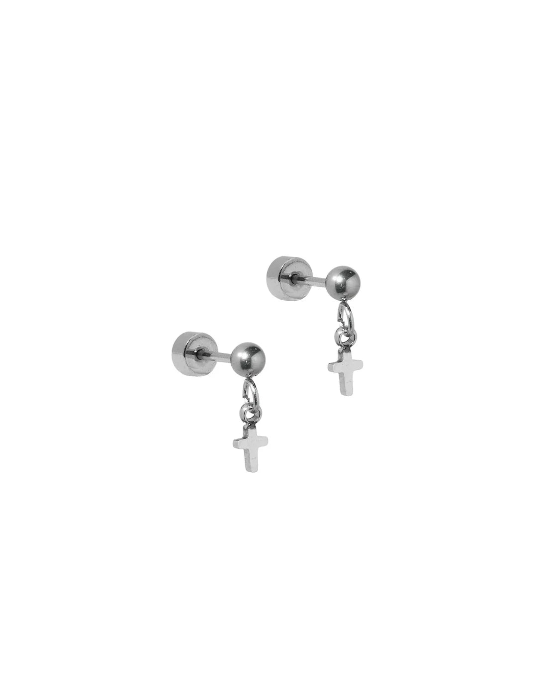 Screwback Stud | Millie | Silver Dangle Cross