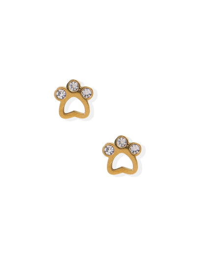 Screwback Stud | Gold Paw Print