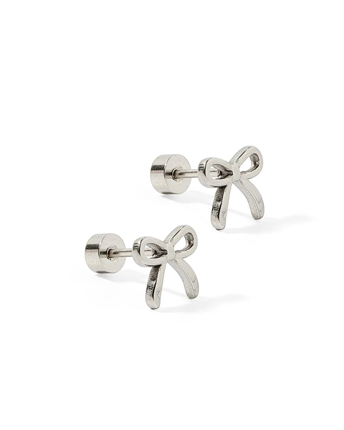 Screwback Stud | Sadie | Silver Bow