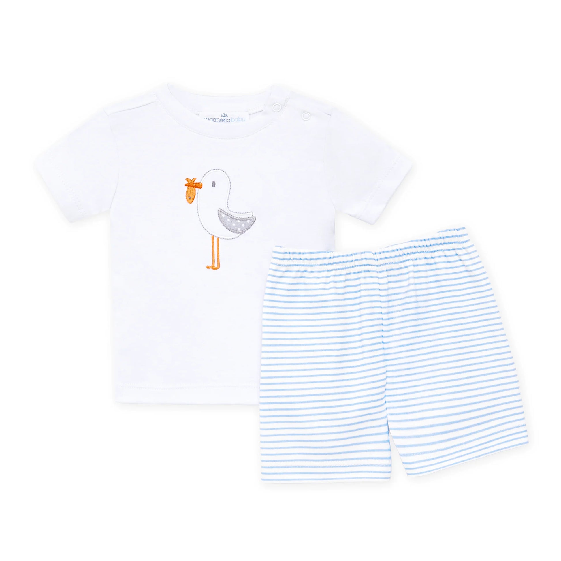 Seabird Shores Applique Short Set | Light Blue