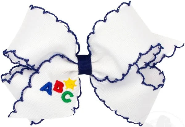 Medium Embroidered Primary School Bow | ABC