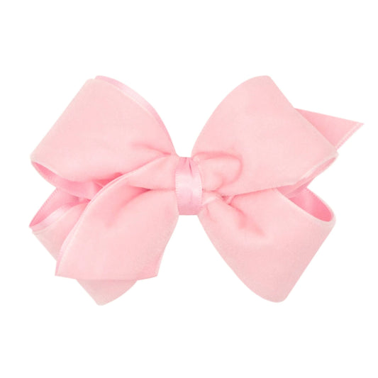 Small Classic Velvet Bow | Light Pink