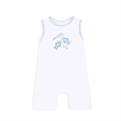 Gone Fishing Applique Short Playsuit