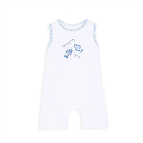 Gone Fishing Applique Short Playsuit