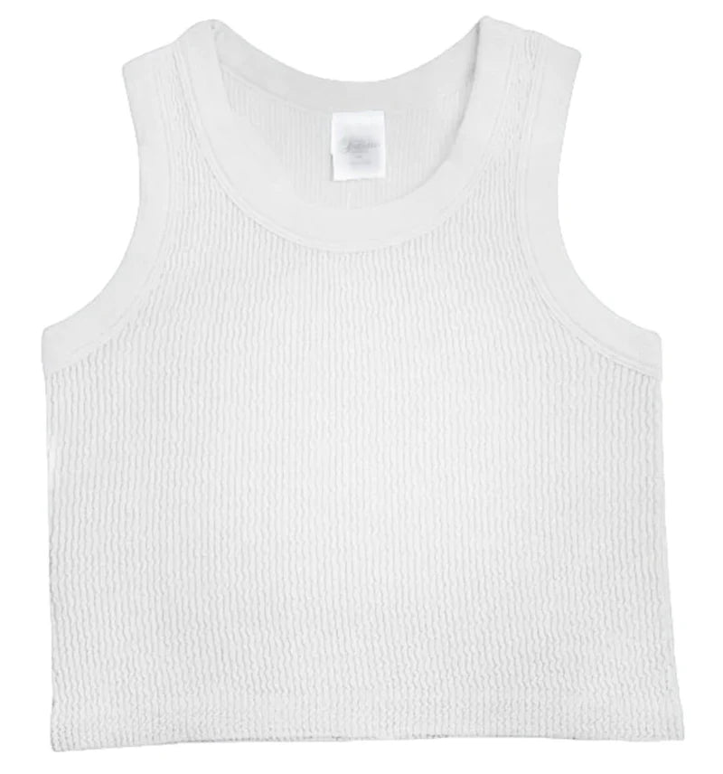 Smocking Sleeveless Tank | WHITE