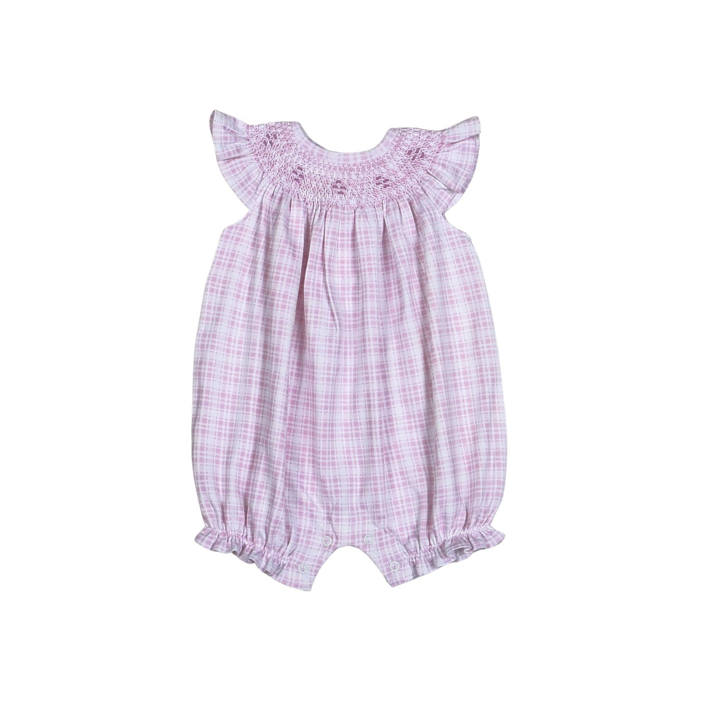 Paisley Purple Plaid Hand Smocked Bishop Bubble