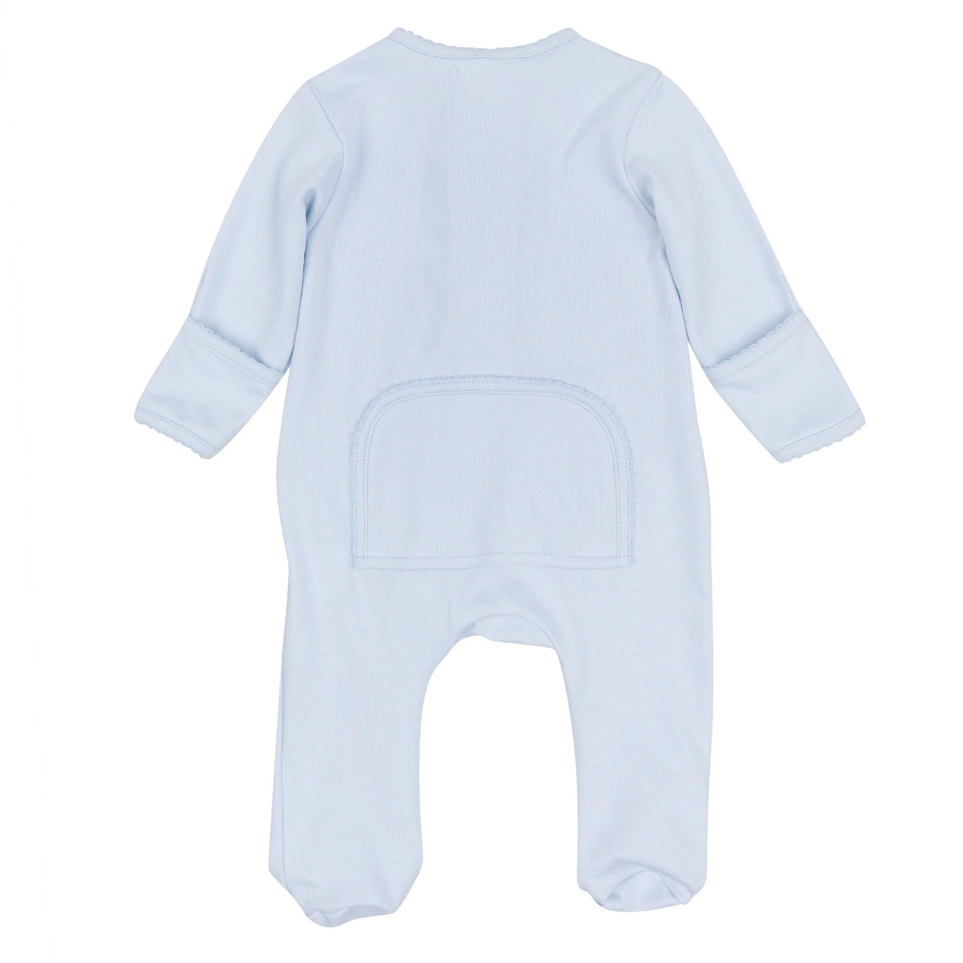 Tiny Tailgater Embroidered Zip Footie | Light Blue