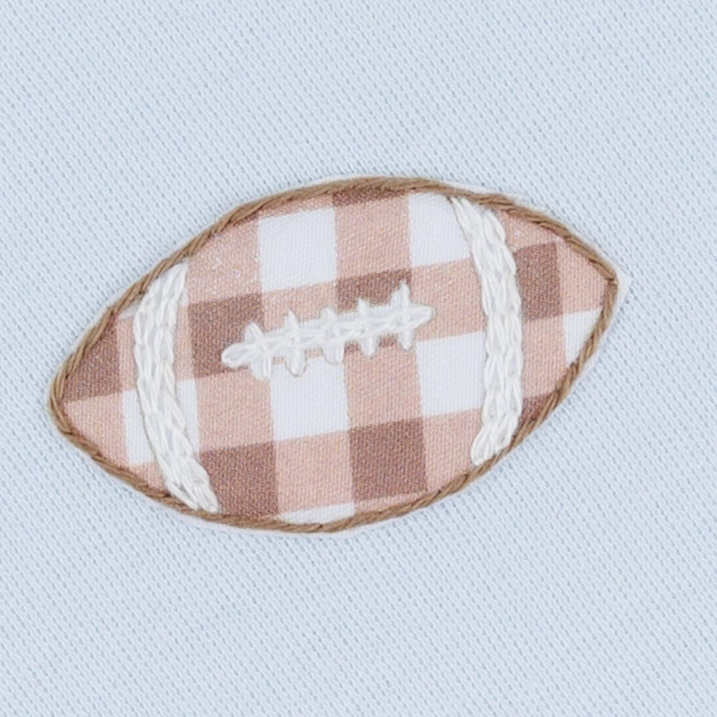 Tiny Tailgater Embroidered Zip Footie | Light Blue
