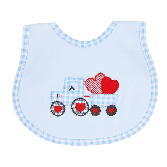 Tractor-Full of Love Applique Bib