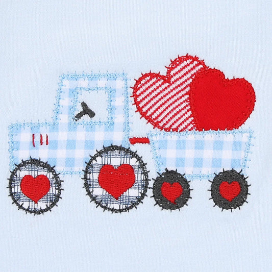 Tractor-Full of Love Applique Bib