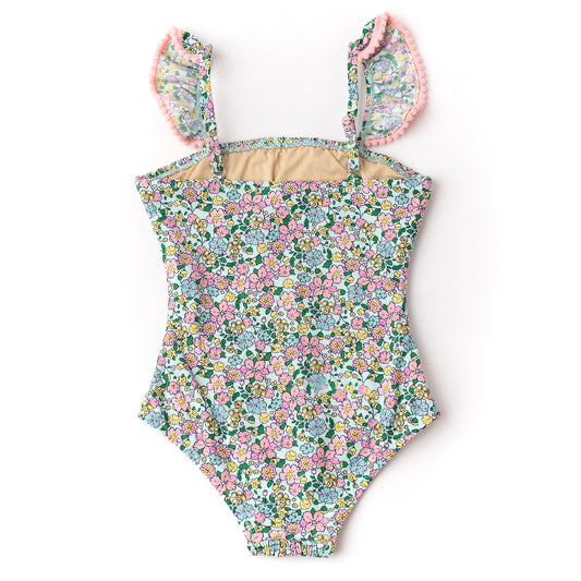 Smocked One-Piece | Mint Ditsy Floral