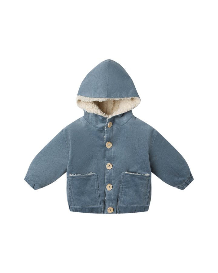 CORDUROY HOODED JACKET || OCEAN