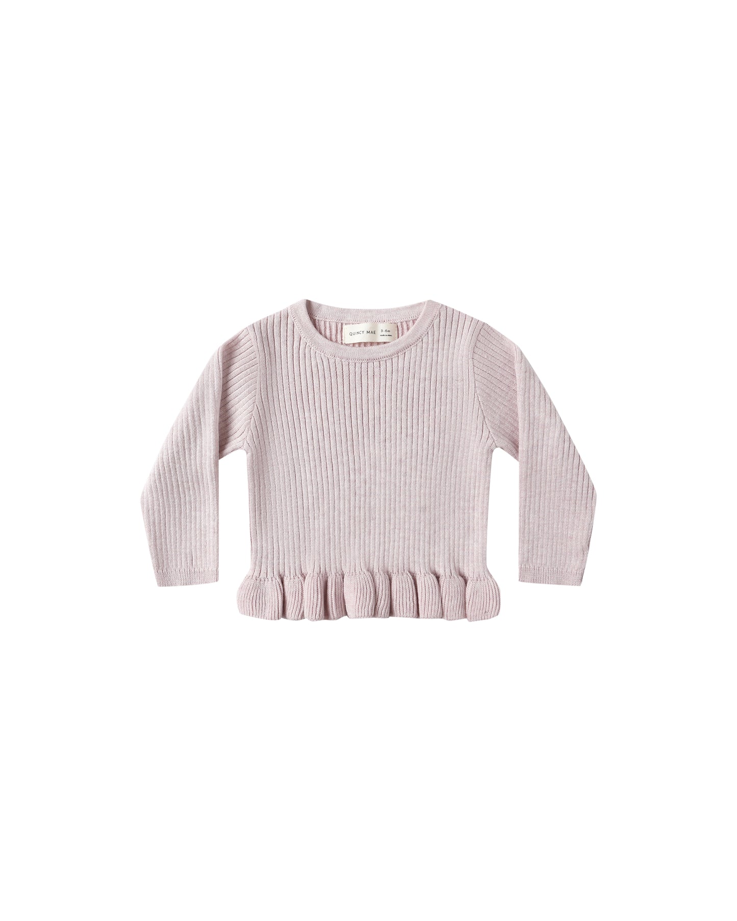 RIB KNIT PEPLUM TOP || LILAC