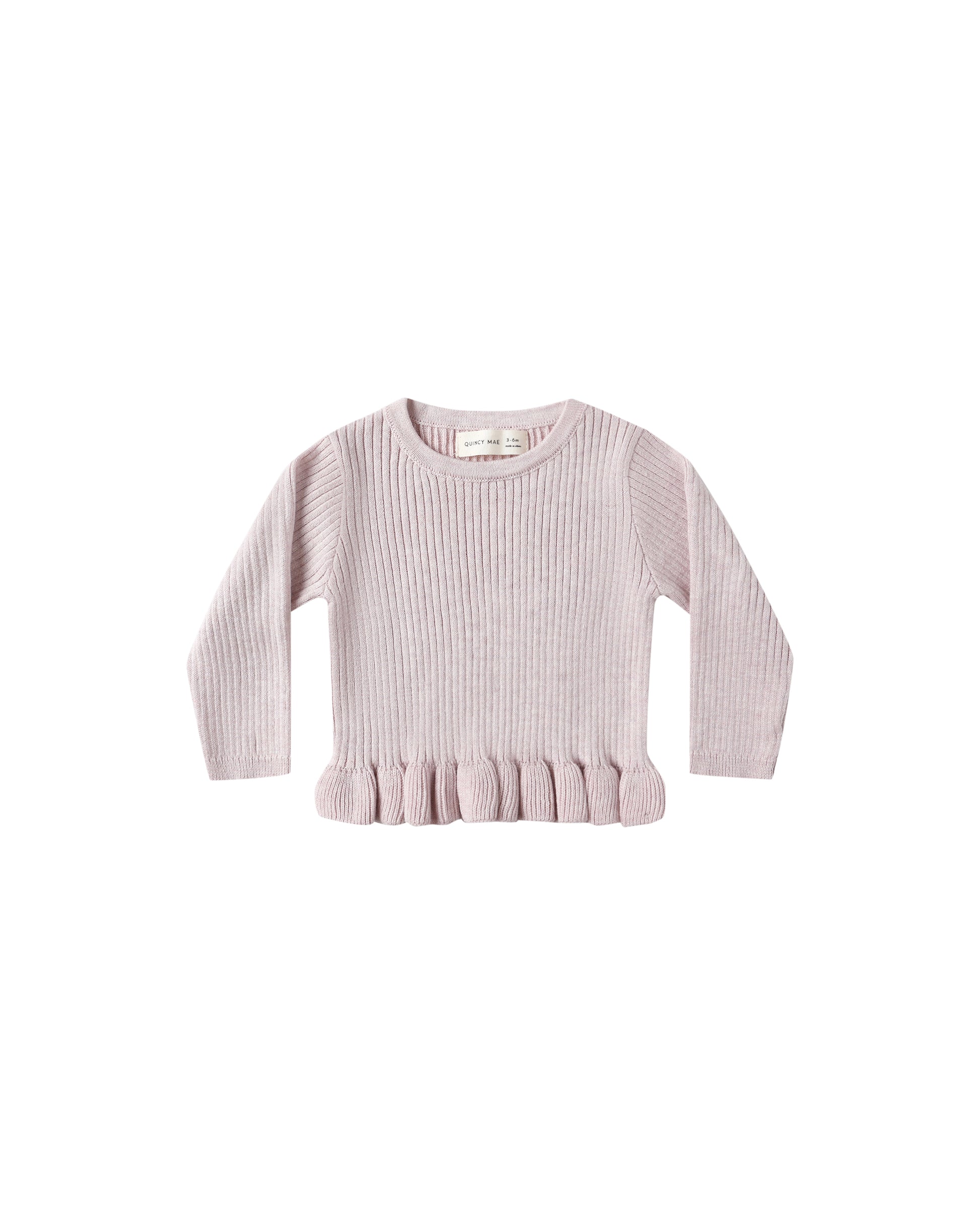 RIB KNIT PEPLUM TOP || LILAC