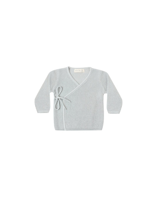 KNIT WRAP TOP || ICE BLUE