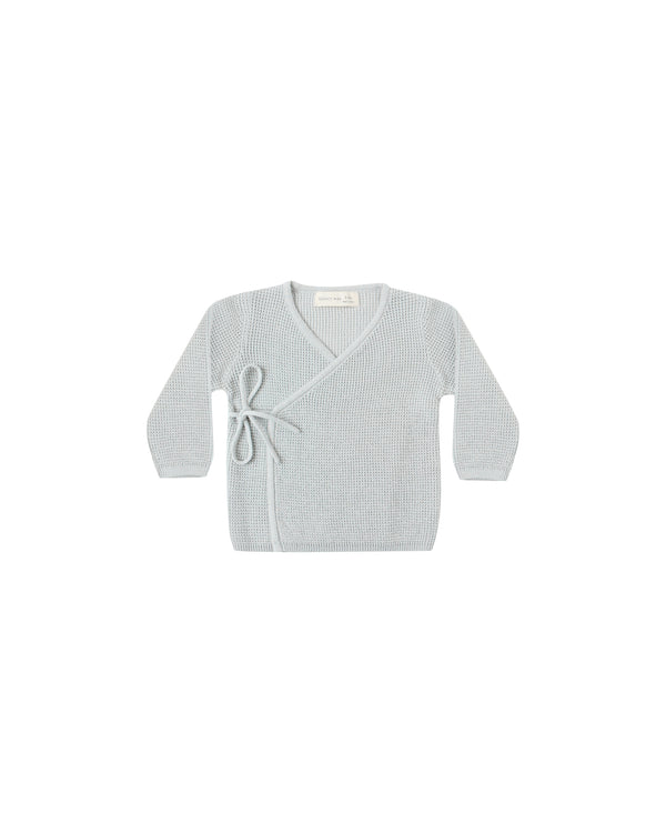 KNIT WRAP TOP || ICE BLUE
