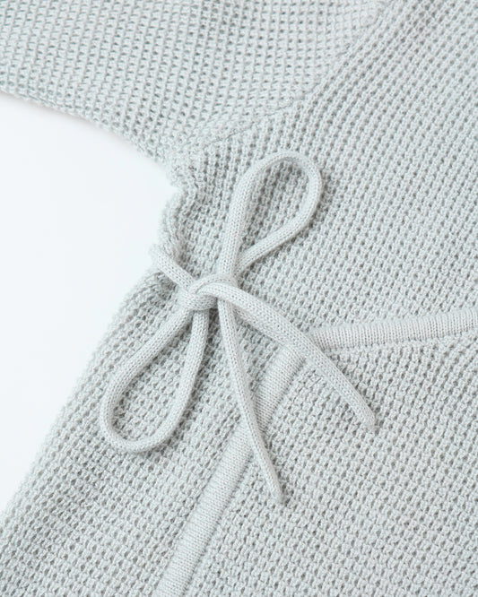 KNIT WRAP TOP || ICE BLUE