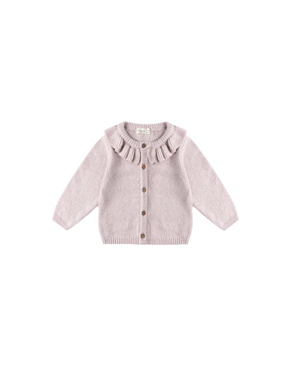 RUFFLE COLLAR CARDIGAN || LILAC