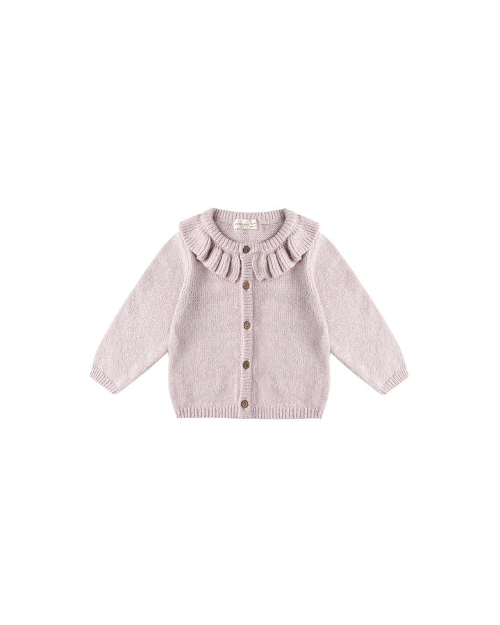 RUFFLE COLLAR CARDIGAN || LILAC