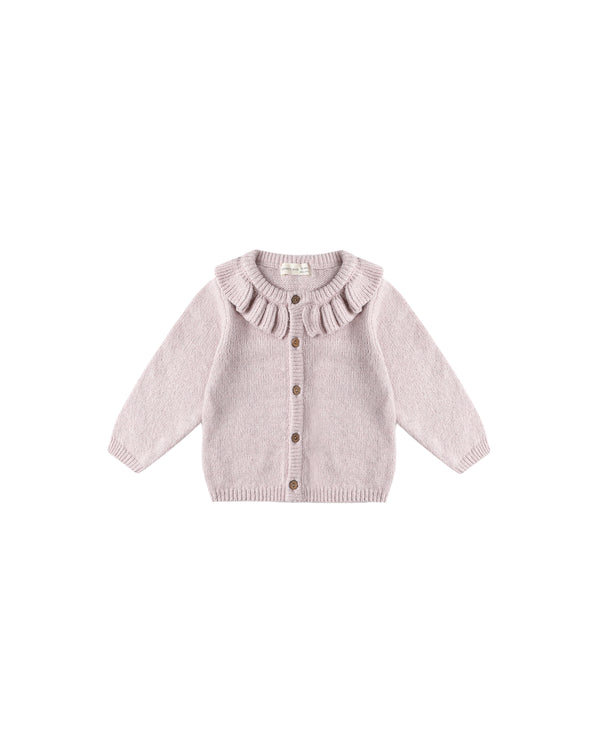 RUFFLE COLLAR CARDIGAN || LILAC