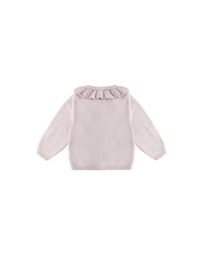 RUFFLE COLLAR CARDIGAN || LILAC