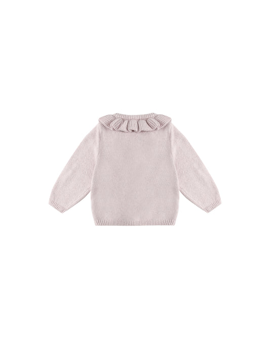 RUFFLE COLLAR CARDIGAN || LILAC