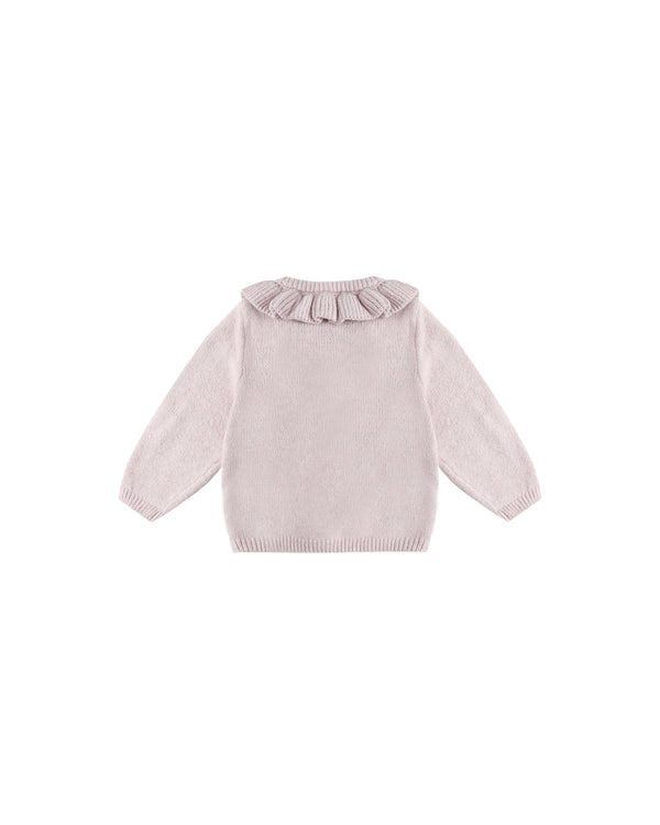 RUFFLE COLLAR CARDIGAN || LILAC