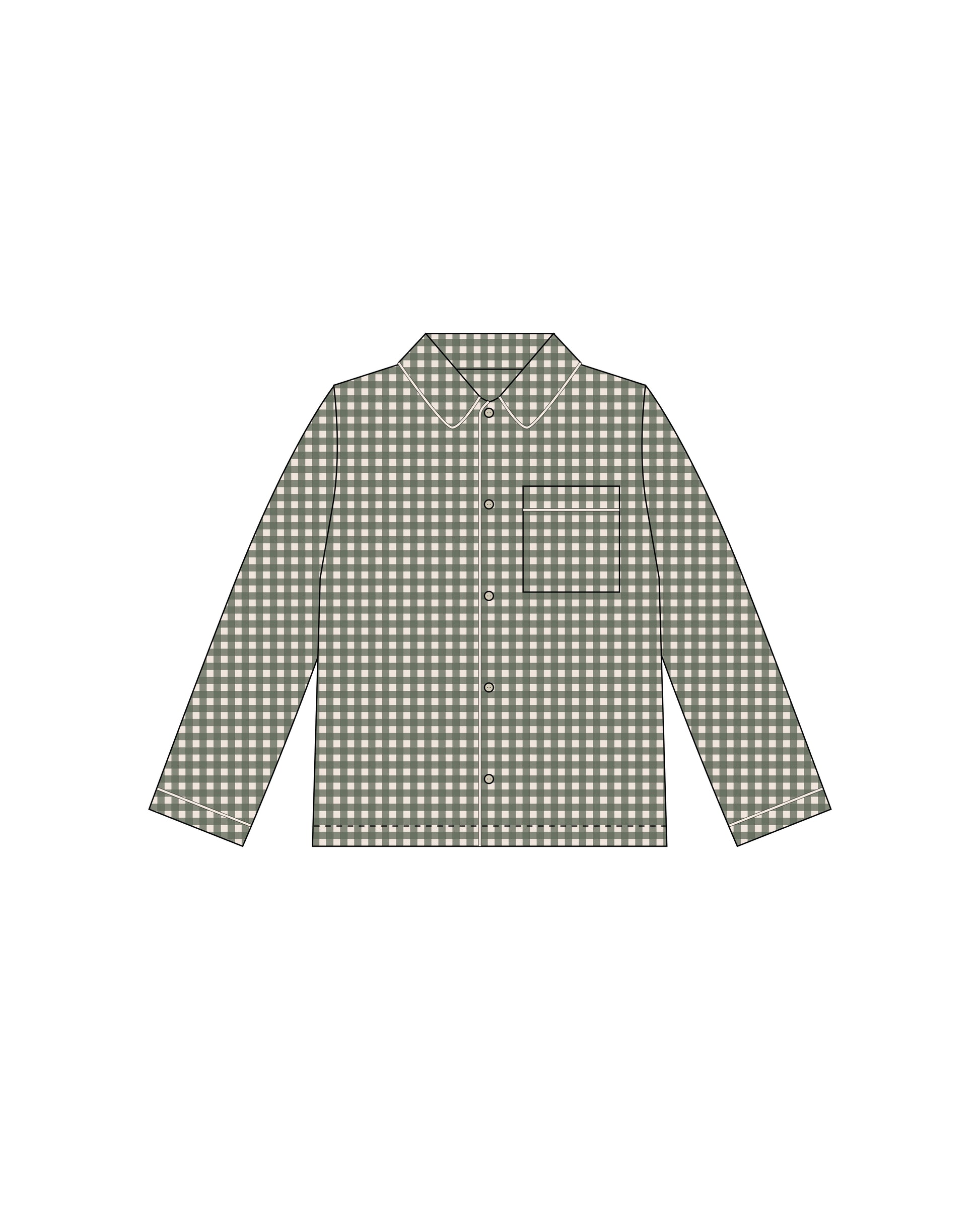 MEN'S PAJAMA TOP | EVERGREEN GINGHAM