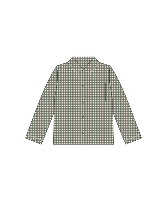 MEN'S PAJAMA TOP | EVERGREEN GINGHAM