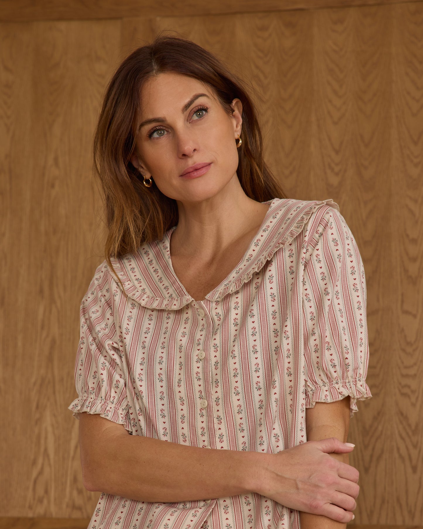 RUFFLE PAJAMAS | CANDY CANE STRIPE