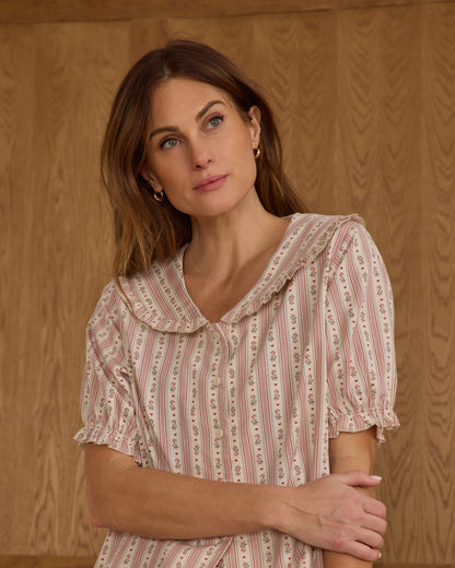 RUFFLE PAJAMAS | CANDY CANE STRIPE