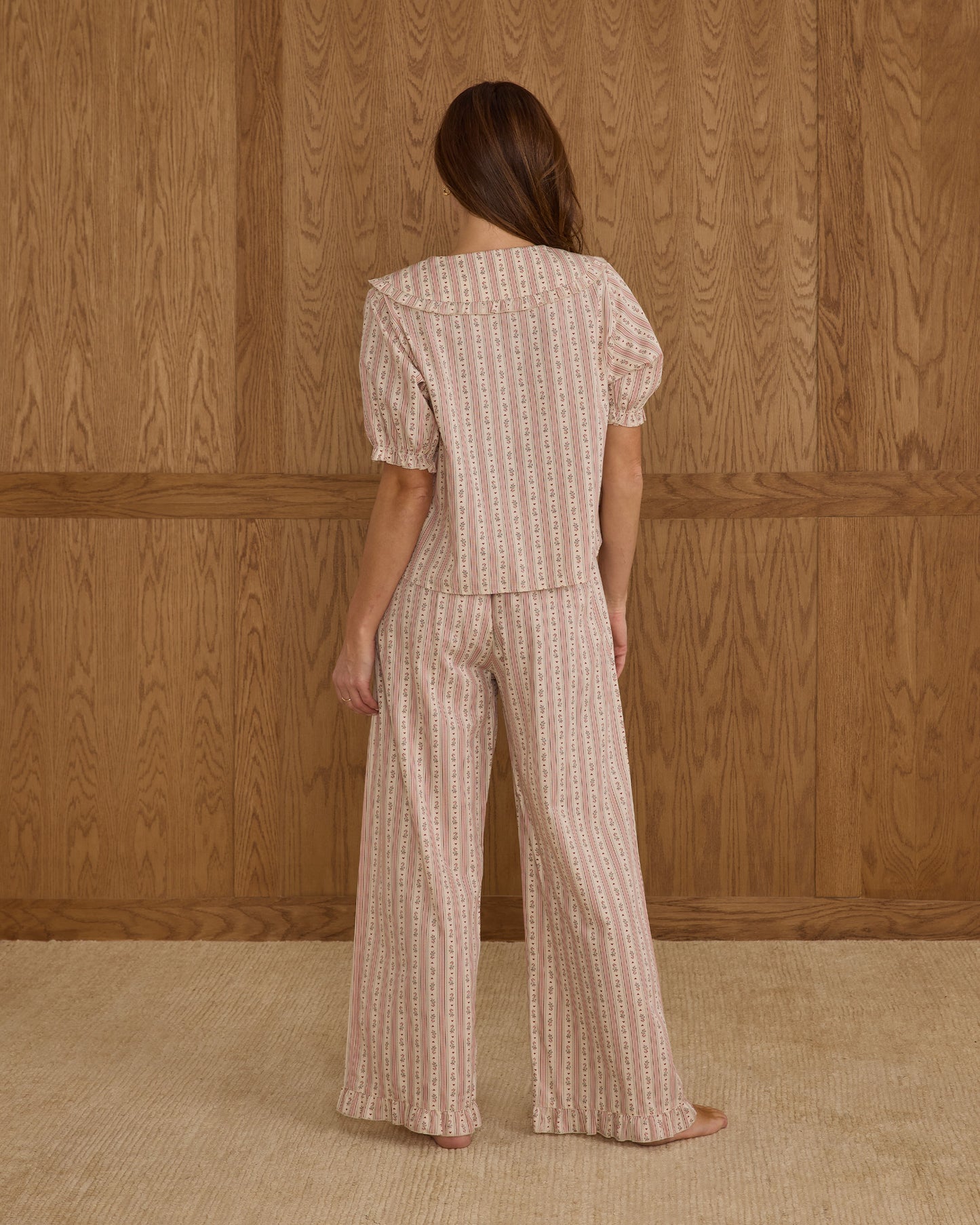 RUFFLE PAJAMAS | CANDY CANE STRIPE