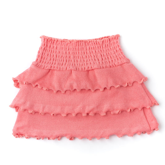 Smocked Terry Skirt | Coral