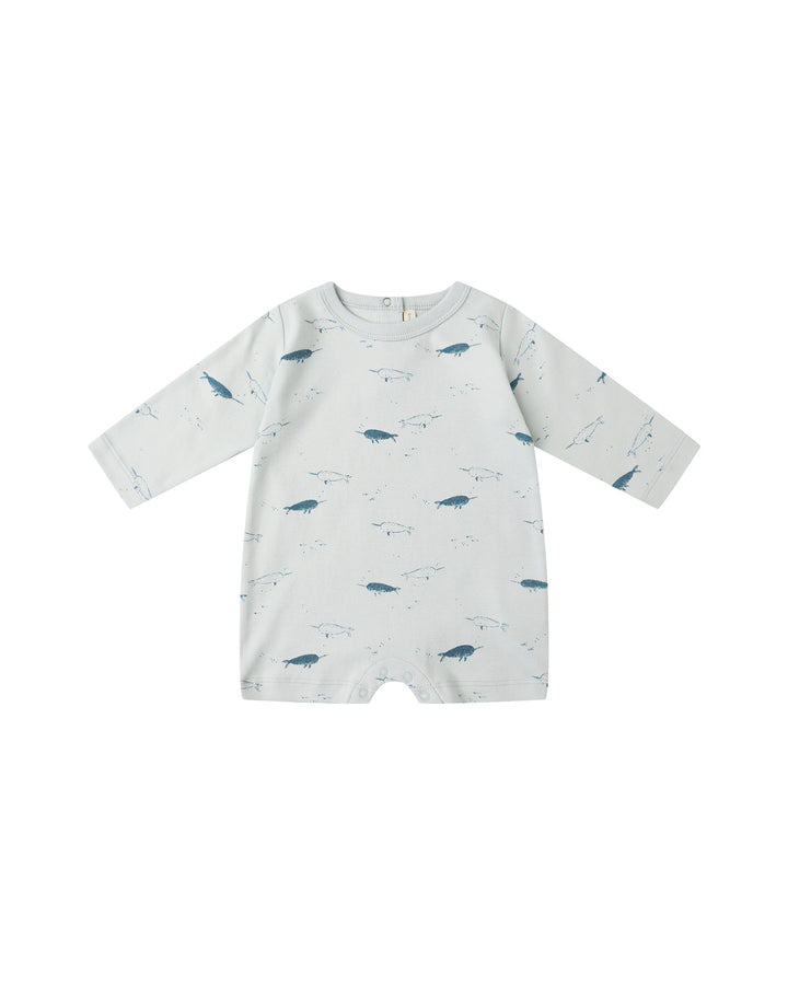 LONG SLEEVE ROMPER || NARWHALS