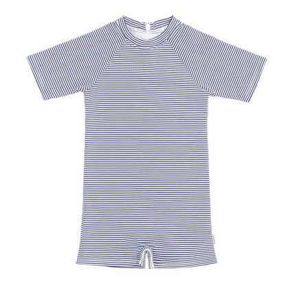Short Sleeve Rashguard One Piece | Harbor Stripe
