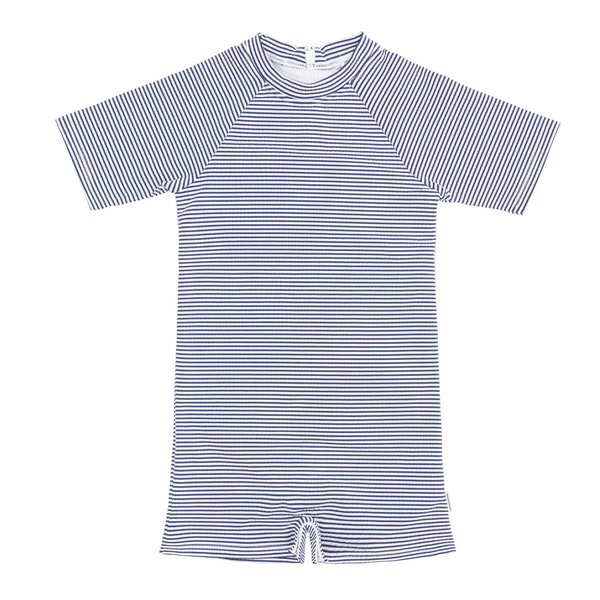 Short Sleeve Rashguard One Piece | Harbor Stripe