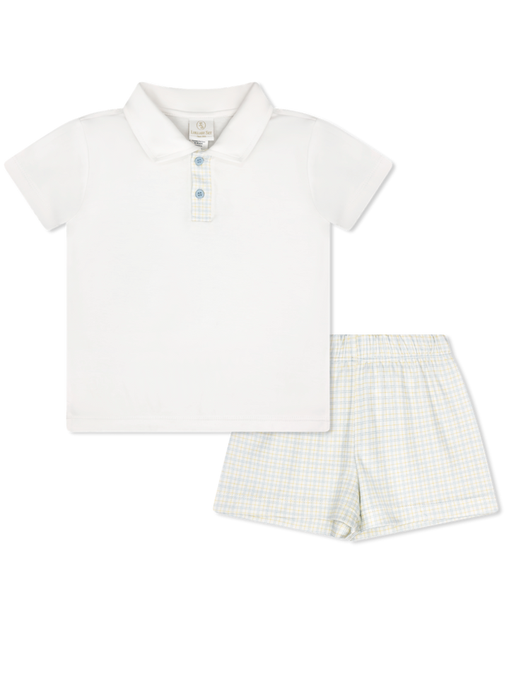 PARKER POLO SHORT SET CORNFLOWER CHECK